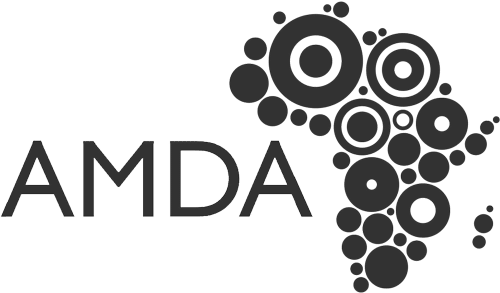 AMDA logo in monochrome, representing the Africa Minigrid Developers Association’s support for ARC Power’s efforts in scaling mini-grid deployment across the continent.
