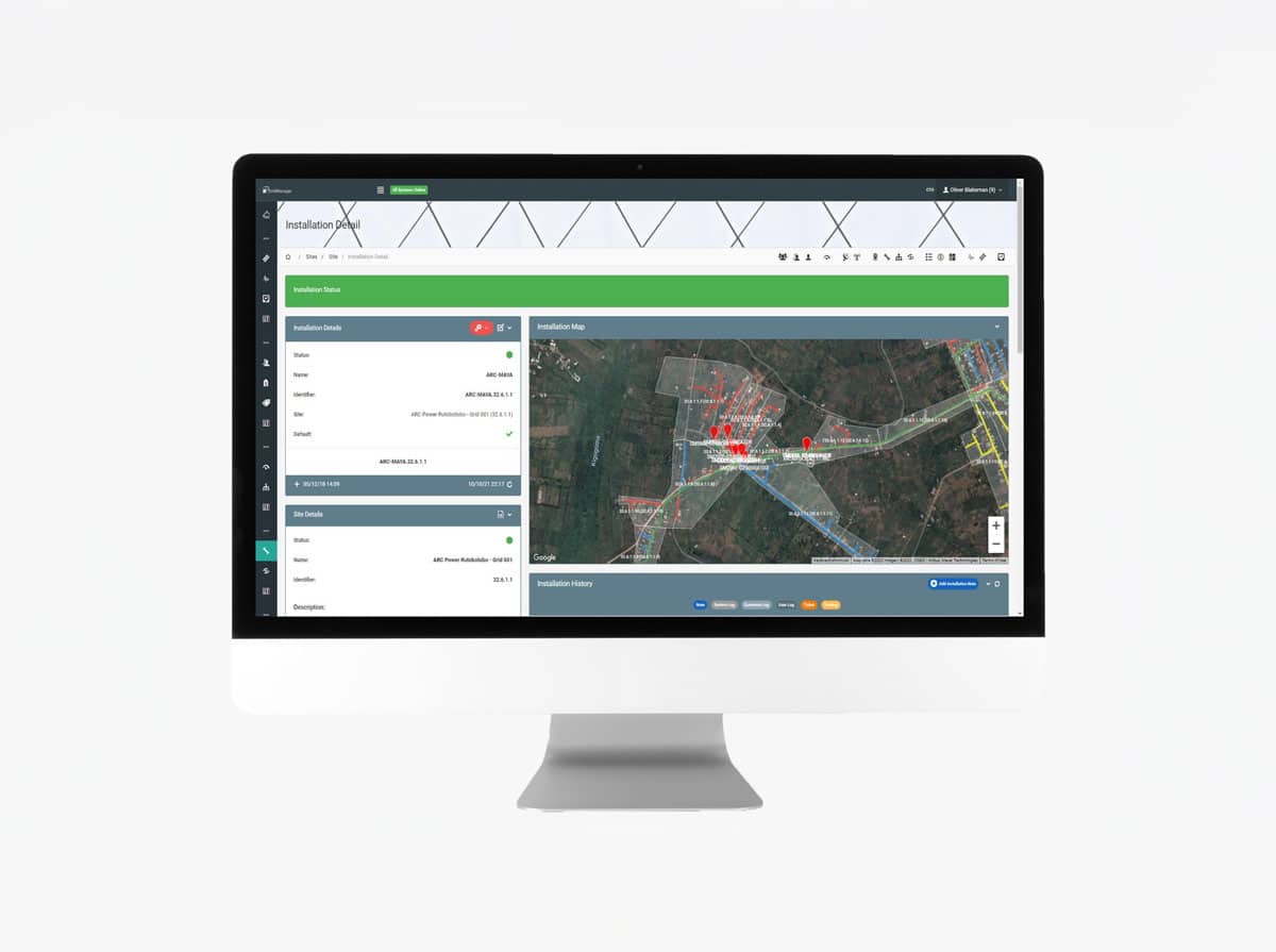 ARC Technologies software on an iMac screen