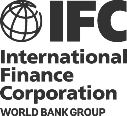 IFC logo in monochrome, representing the International Finance Corporation’s support for ARC Power’s infrastructure and energy access initiatives.