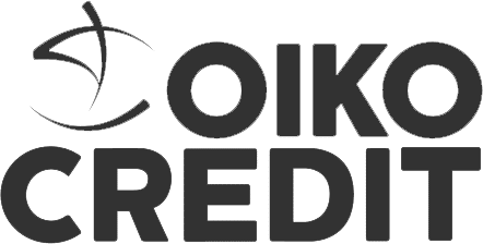 Oikocredit logo in monochrome, representing ethical investment support for ARC Power’s mission to improve energy access across underserved communities.